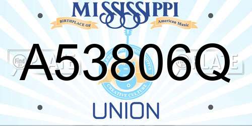 A53806Q Mississippi License Plate