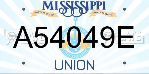 A54049E Mississippi License Plate