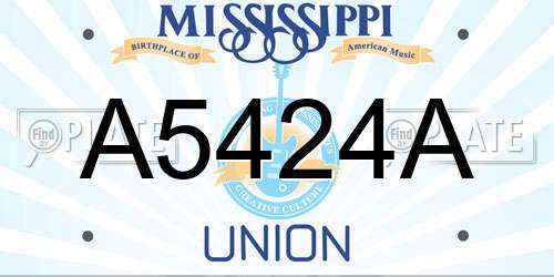A5424A Mississippi License Plate