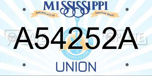 A54252A Mississippi License Plate