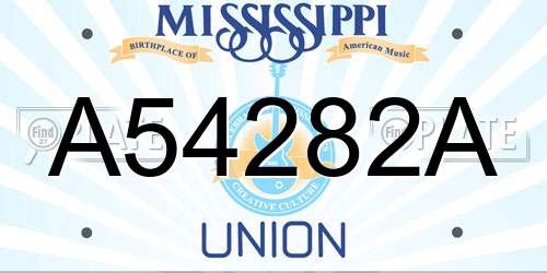 A54282A Mississippi License Plate