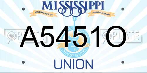 A5451O Mississippi License Plate