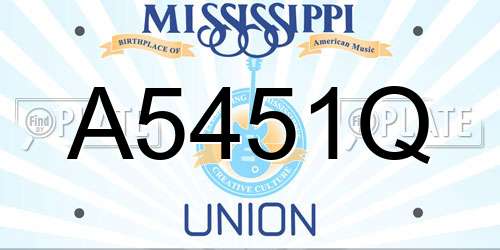 A5451Q Mississippi License Plate