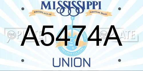 A5474A Mississippi License Plate