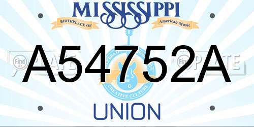 A54752A Mississippi License Plate