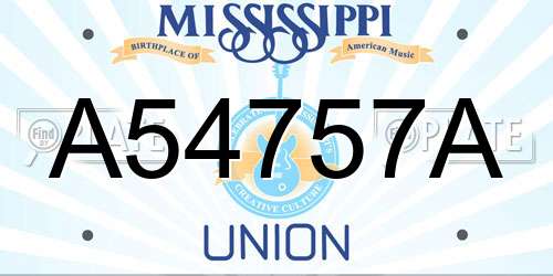 A54757A Mississippi License Plate