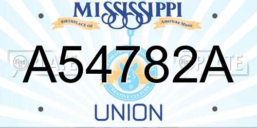 A54782A Mississippi License Plate