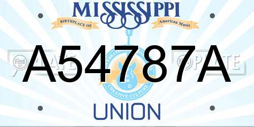A54787A Mississippi License Plate