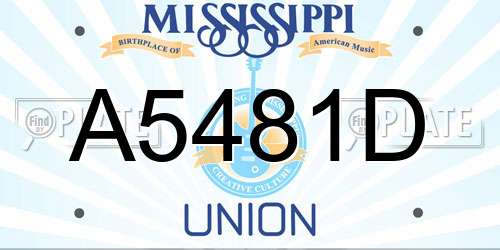 A5481D Mississippi License Plate