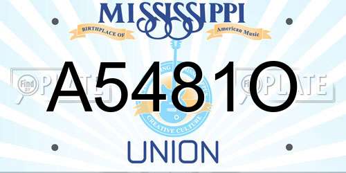 A5481O Mississippi License Plate