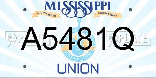 A5481Q Mississippi License Plate