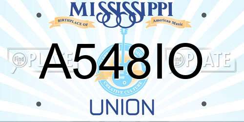 A548IO Mississippi License Plate