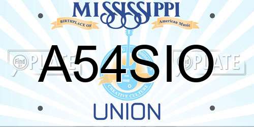 A54SIO Mississippi License Plate