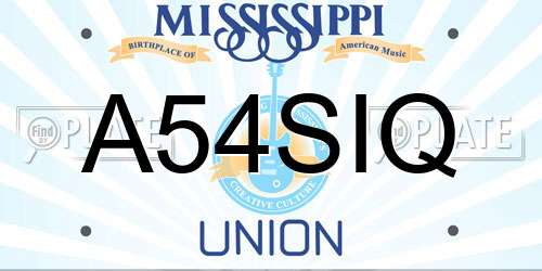 A54SIQ Mississippi License Plate