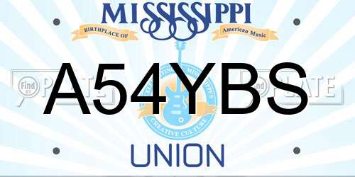 A54YBS Mississippi License Plate