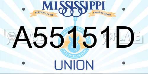 A55151D Mississippi License Plate