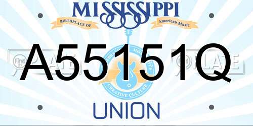 A55151Q Mississippi License Plate