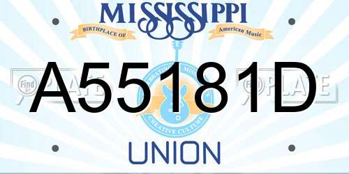 A55181D Mississippi License Plate