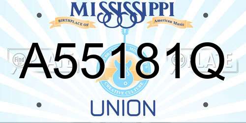 A55181Q Mississippi License Plate
