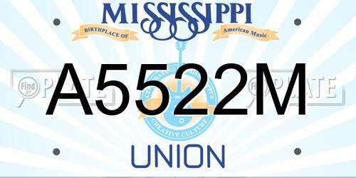 A5522M Mississippi License Plate