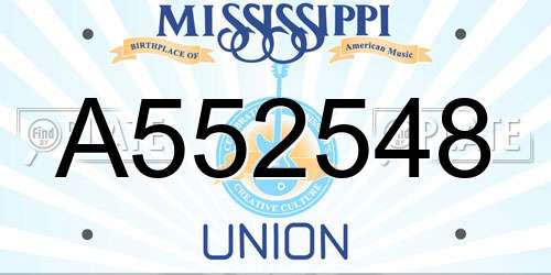 A552548 Mississippi License Plate