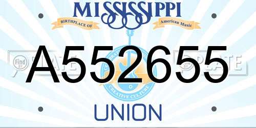 A552655 Mississippi License Plate