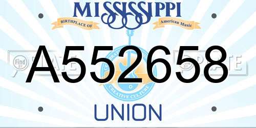 A552658 Mississippi License Plate