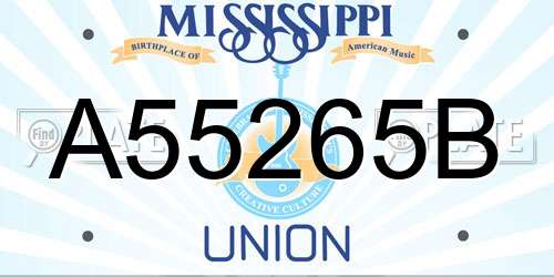 A55265B Mississippi License Plate