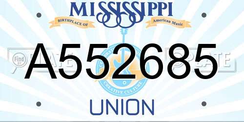 A552685 Mississippi License Plate