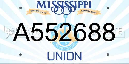 A552688 Mississippi License Plate