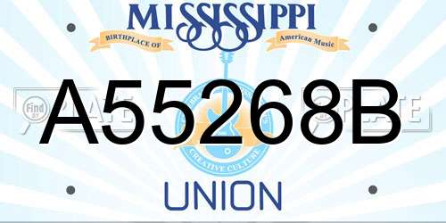 A55268B Mississippi License Plate