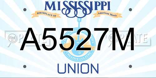 A5527M Mississippi License Plate