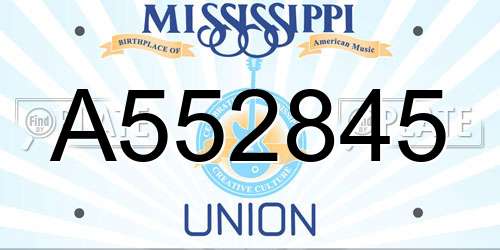 A552845 Mississippi License Plate