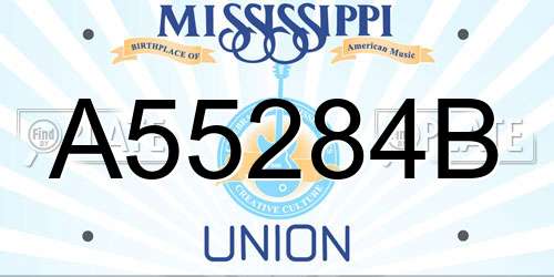 A55284B Mississippi License Plate