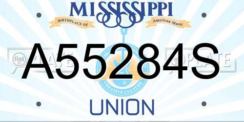A55284S Mississippi License Plate