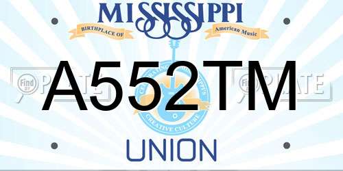 A552TM Mississippi License Plate