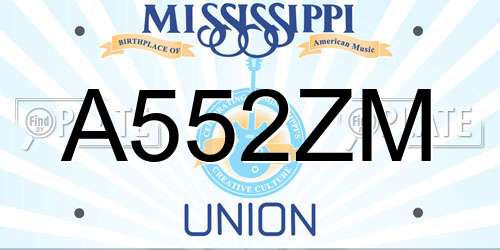 A552ZM Mississippi License Plate