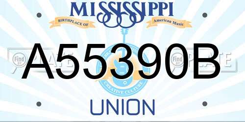 A55390B Mississippi License Plate