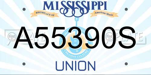 A55390S Mississippi License Plate