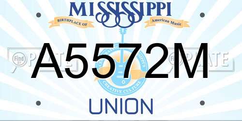 A5572M Mississippi License Plate