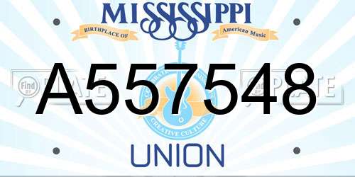 A557548 Mississippi License Plate