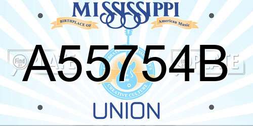 A55754B Mississippi License Plate