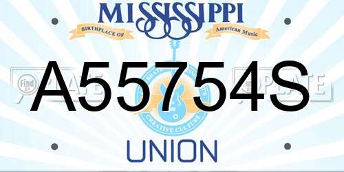 A55754S Mississippi License Plate