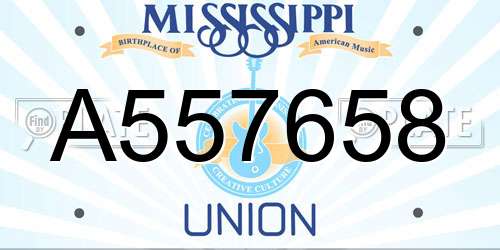 A557658 Mississippi License Plate