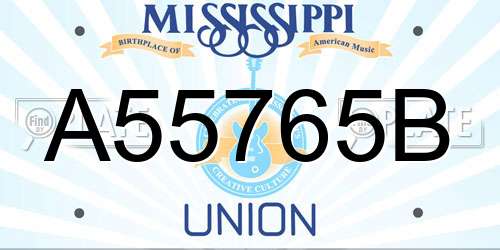 A55765B Mississippi License Plate