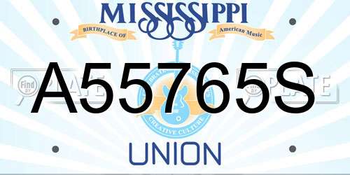 A55765S Mississippi License Plate