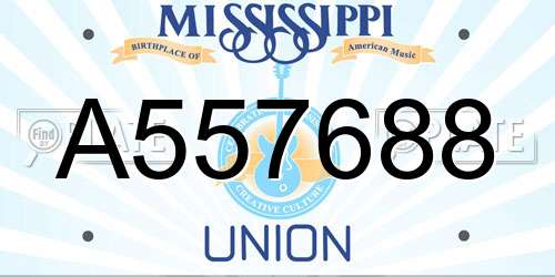 A557688 Mississippi License Plate