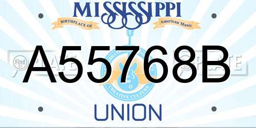 A55768B Mississippi License Plate