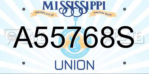 A55768S Mississippi License Plate