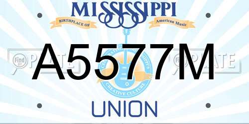 A5577M Mississippi License Plate